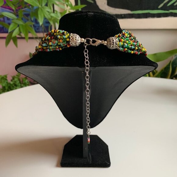 Multi Color Seed Bead Choker - Picture 3 of 4
